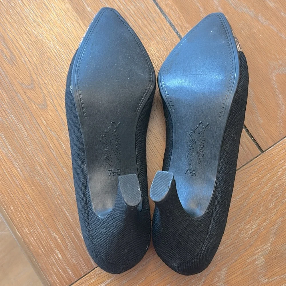Vintage Mootsies Tootsies Fabric and Leather Kitten Heels